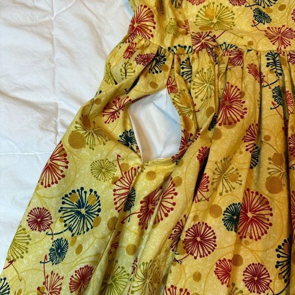 Vintage home made fit and flare 50s style dress small/medium floral print pocket - Picture 4 of 9